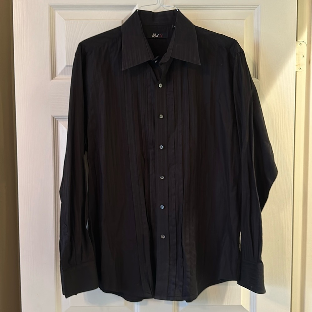 Red X Black Button Down Dress Shirt
